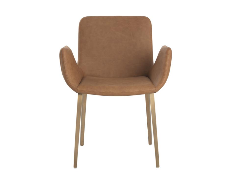 LUCANO DINING ARMCHAIR - MILLIKEN COGNAC by Sunpan