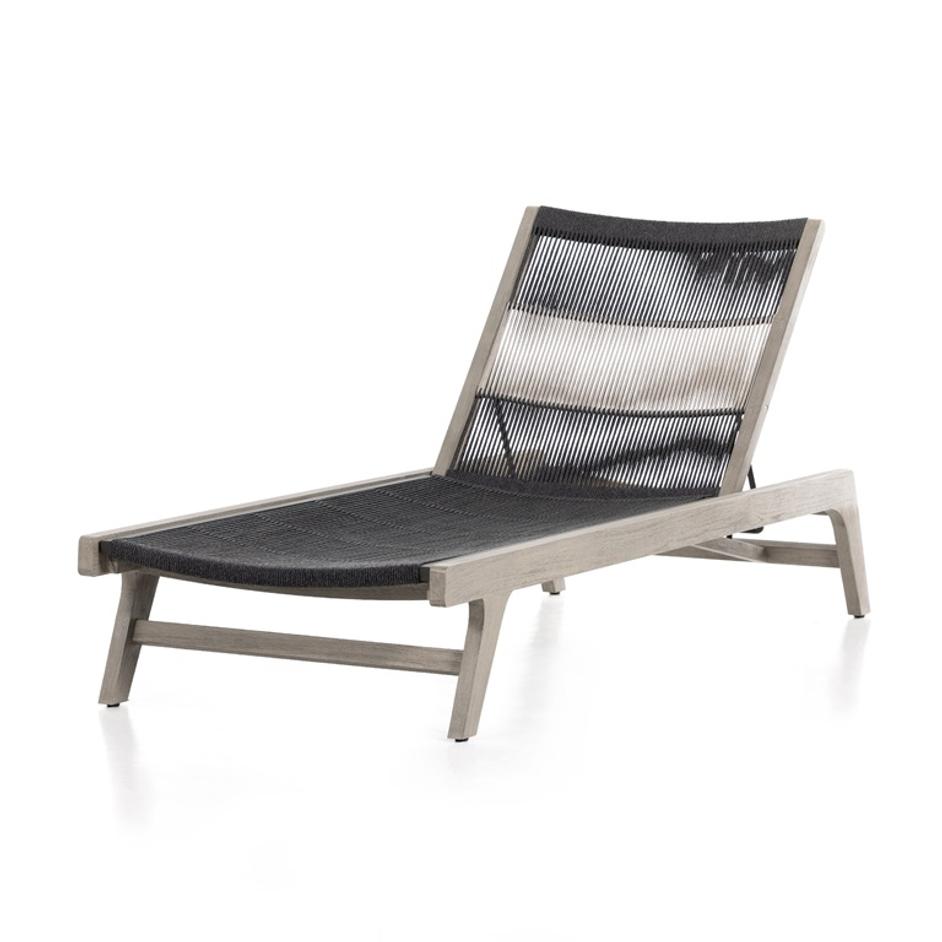 Julian Outdoor Chaise Lounge In Grey by FOUR HANDS