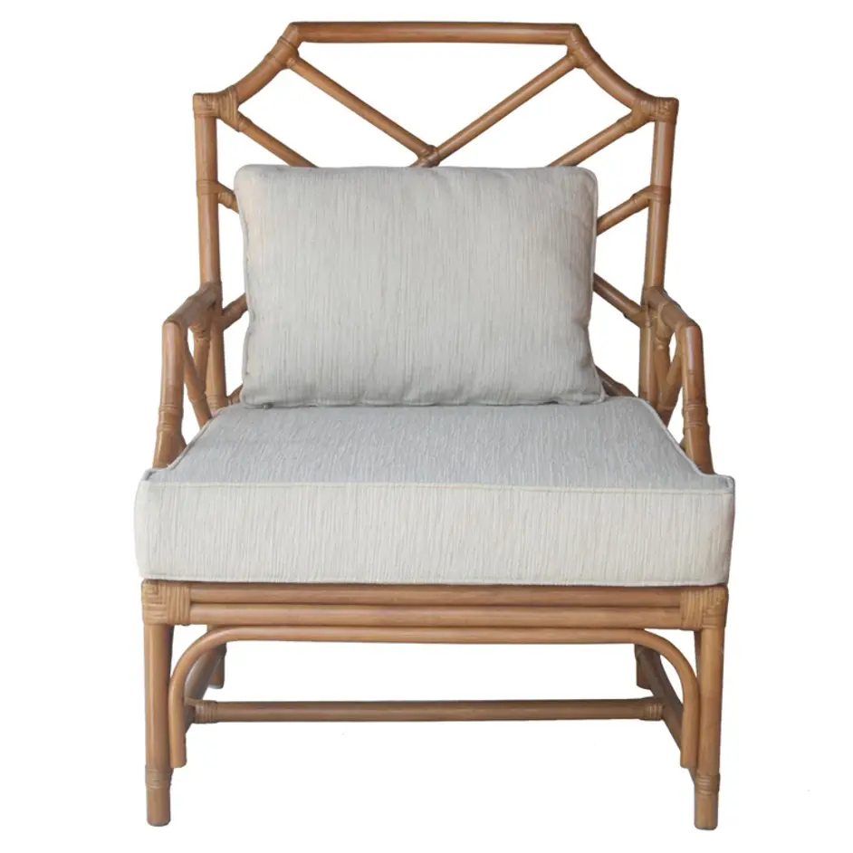 Kara Rattan Accent Arm Chair In Canary Brown  by New Pacific Direct