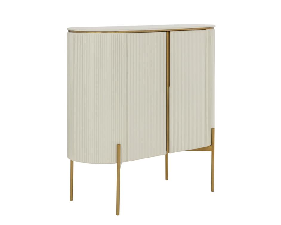 PALOMA BAR CABINET - HIGH GLOSS CREAM by Sunpan
