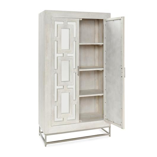 Adina Mango Wood Tall Cabinet White Washed by Classic Home