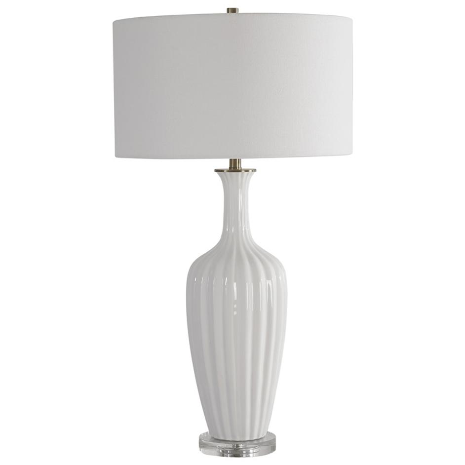 Strauss White Ceramic Table Lamp by Uttermost