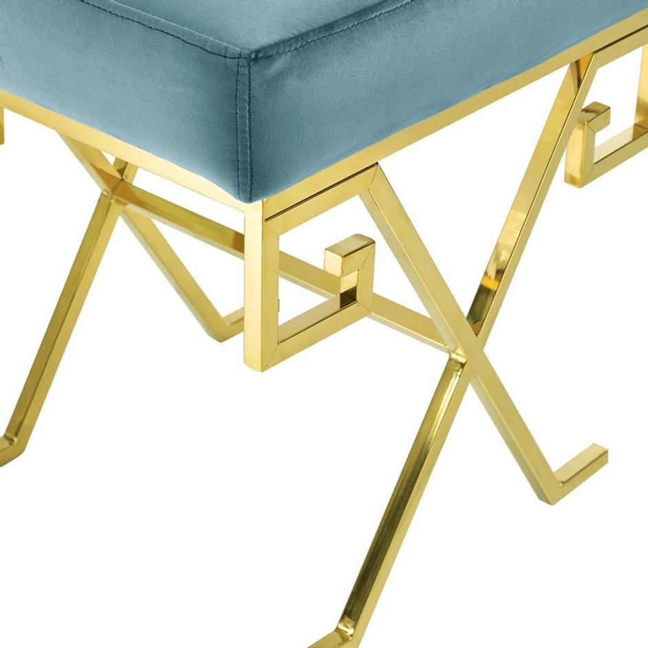 Ballard Performance Velvet Bench In Sea Blue by Modway Furniture