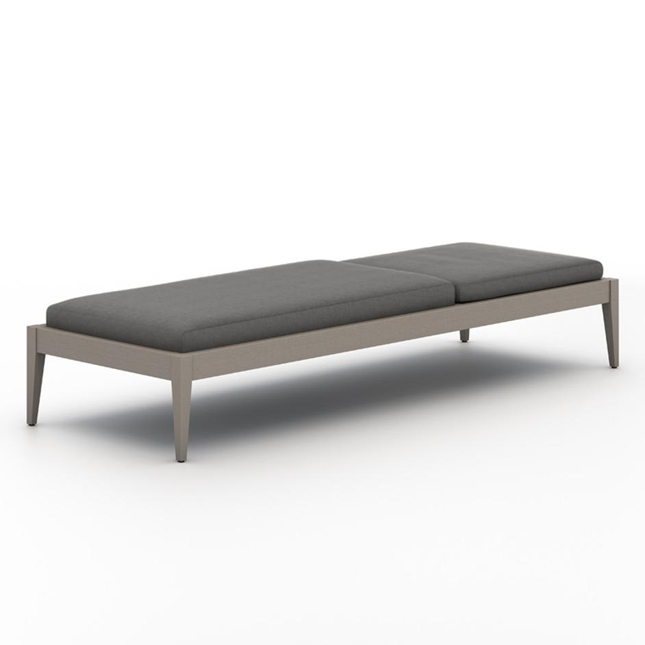 Sherwood Outdoor Chaise Lounge In Grey/Charcoal by FOUR HANDS
