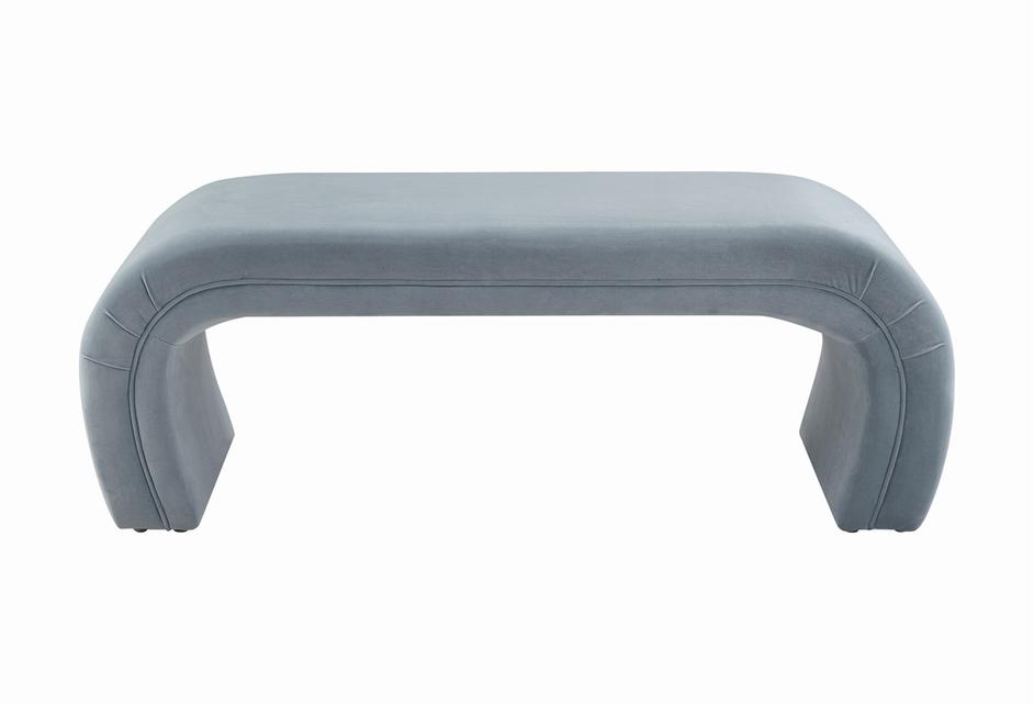 Kenya Sea Blue Velvet Bench by tov furniture