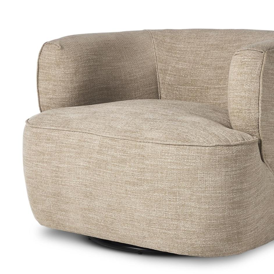 Mila Swivel Chair In Laken Stone by Four Hands
