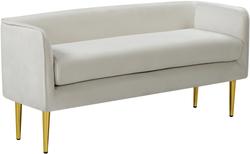 Tim Bench In Cream Velvet by Meridian Furniture