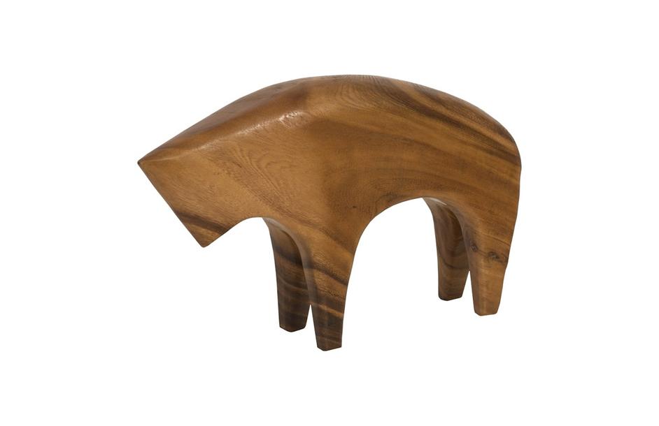 Bull Sculpture, Natural by PHILLIPS COLLECTION