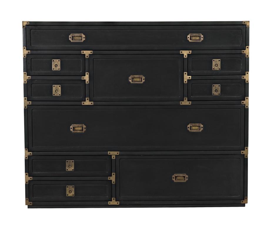 Charles Chest in Pale Mahogany with Brass Handles by Noir Furniture