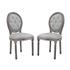Seneca Vintage French Upholstered Fabric Dining Side Chair Set Of 2 In Light Gray by Modway Furniture