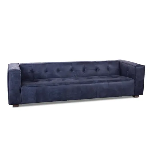Milano Blue Leather Sofa by Home Trends & Design