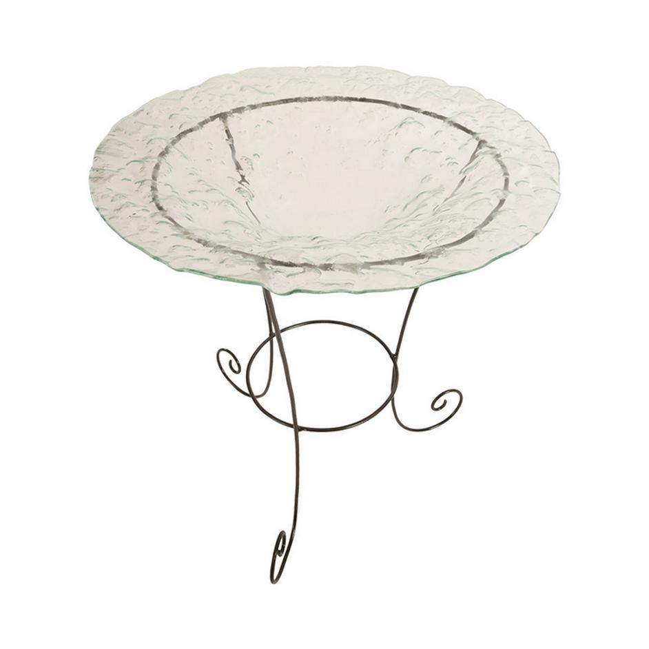 Frosted Glass Bowl on Stand, MD by PHILLIPS COLLECTION