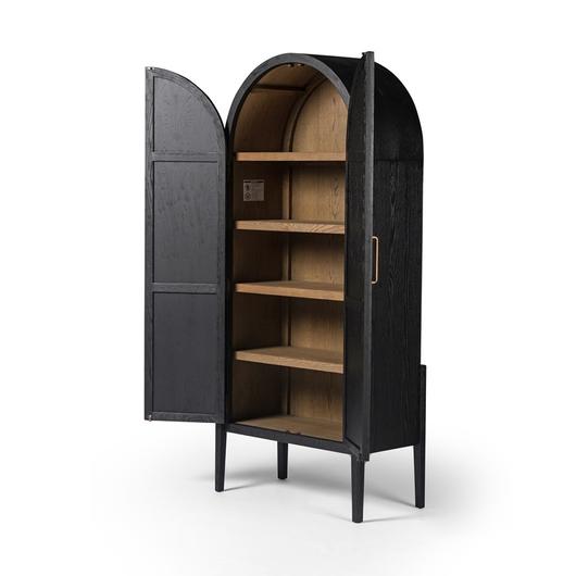 Tolle Panel Door Cabinet In Drifted Mat Blk by FOUR HANDS