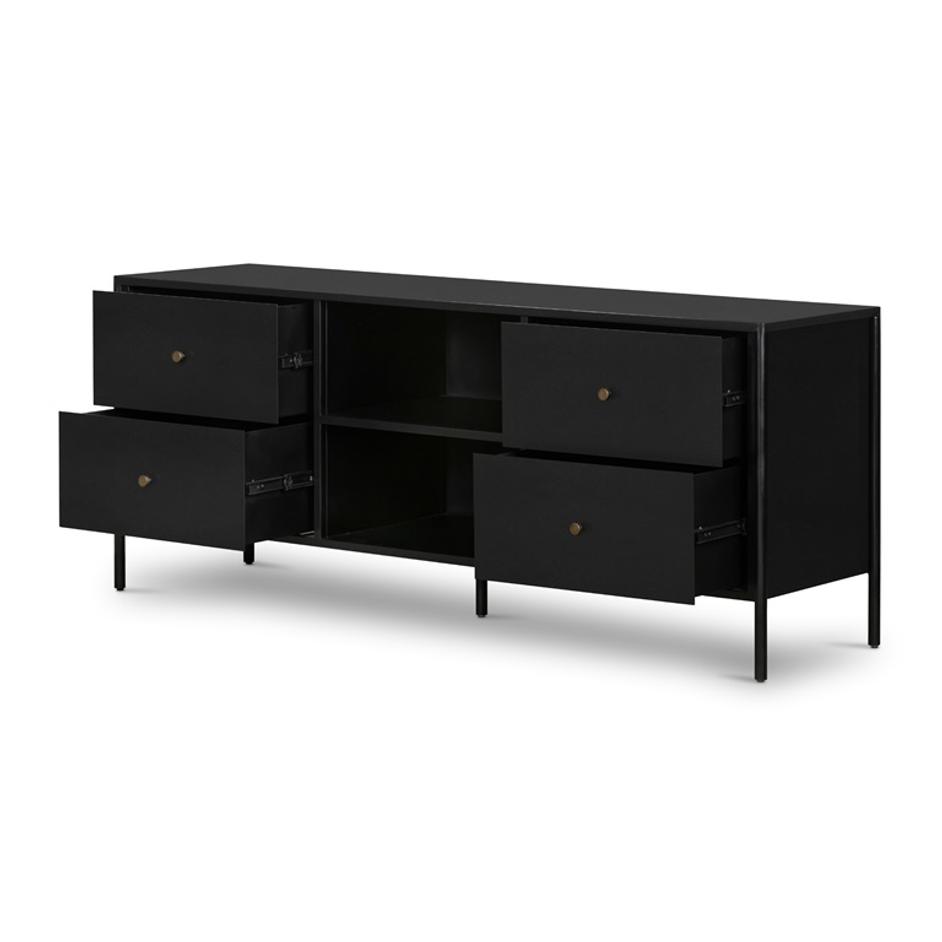 Soto Media Console In Black by FOUR HANDS