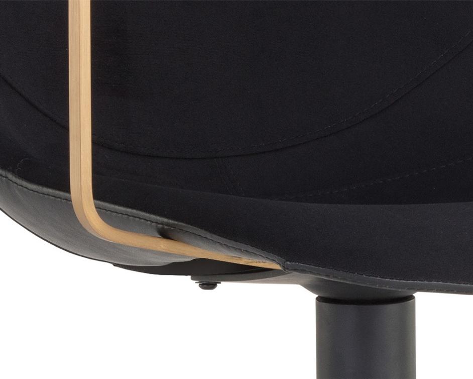 Cassius Swivel Dining Armchair - Abbington Black / Bravo Black by Sunpan