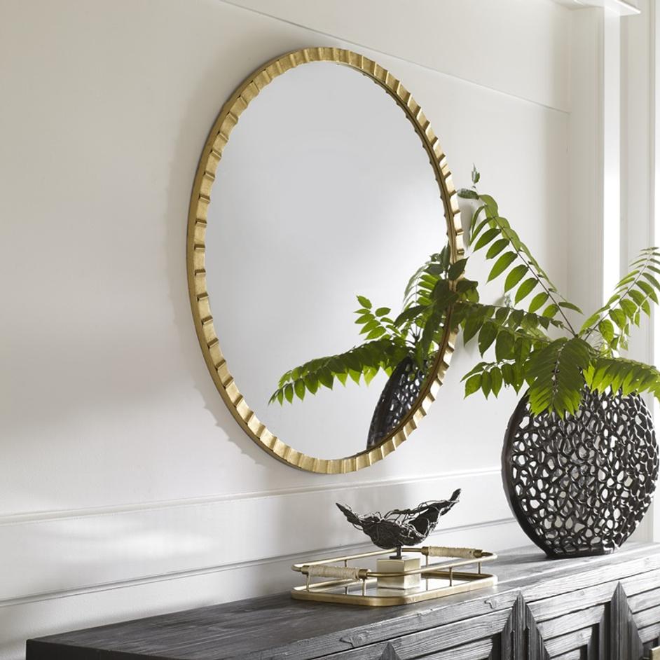 Dandridge Gold Round Mirror by Uttermost