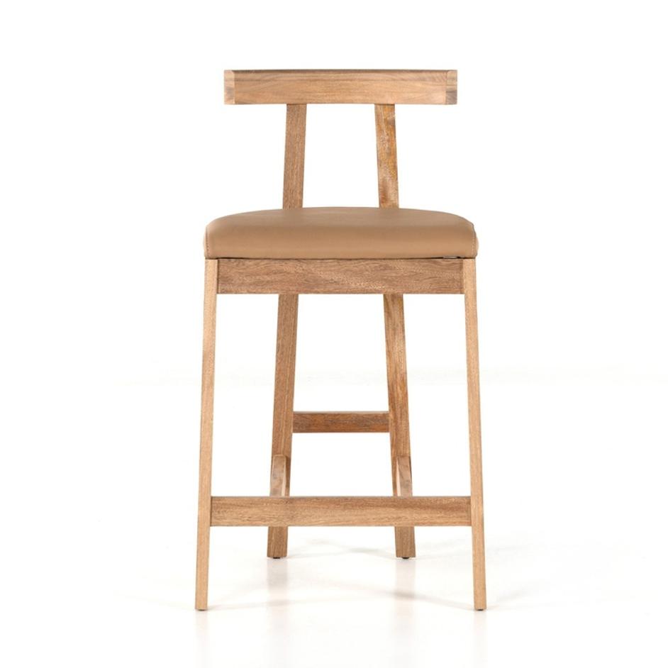 Tex Bar + Counter Stool - Natural Leather by Four Hands