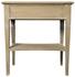 Oxford 1-Drawer Mahogany Side Table with Brass Pulls, Weathered Finish by Noir Furniture