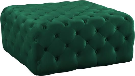 Laurie Ottoman/Bench In Green Velvet by Meridian Furniture
