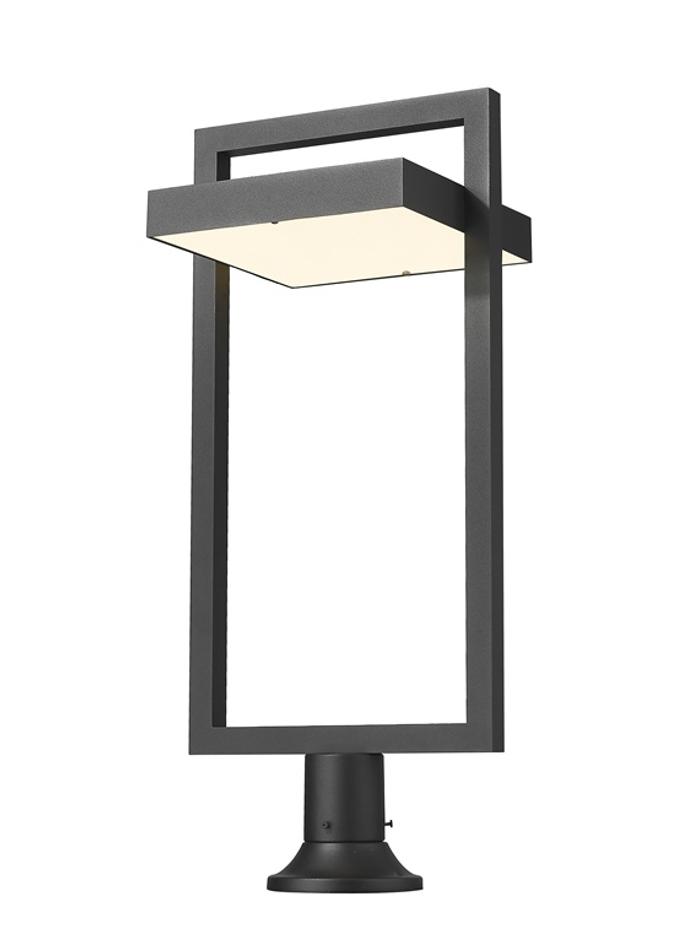 Luttrel 1 Light Outdoor Pier Mounted Fixture in Black Finish by Z-Lite