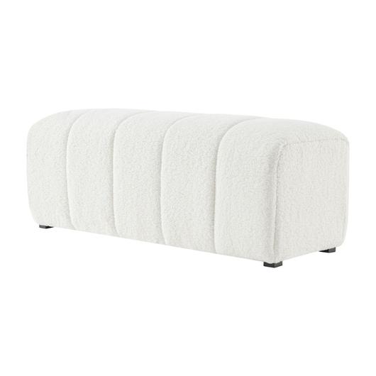 Cassy Faux Shearling Bench, Shearling Beige by New Pacific Direct