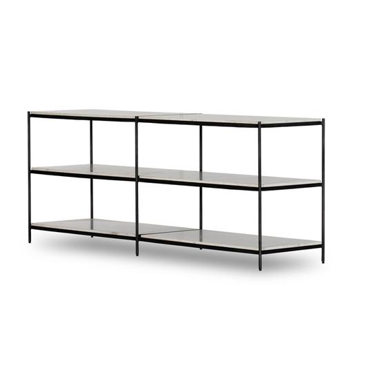 Felix Large Console Table - Hammered Grey W/Clear Powder Coat by Four Hands