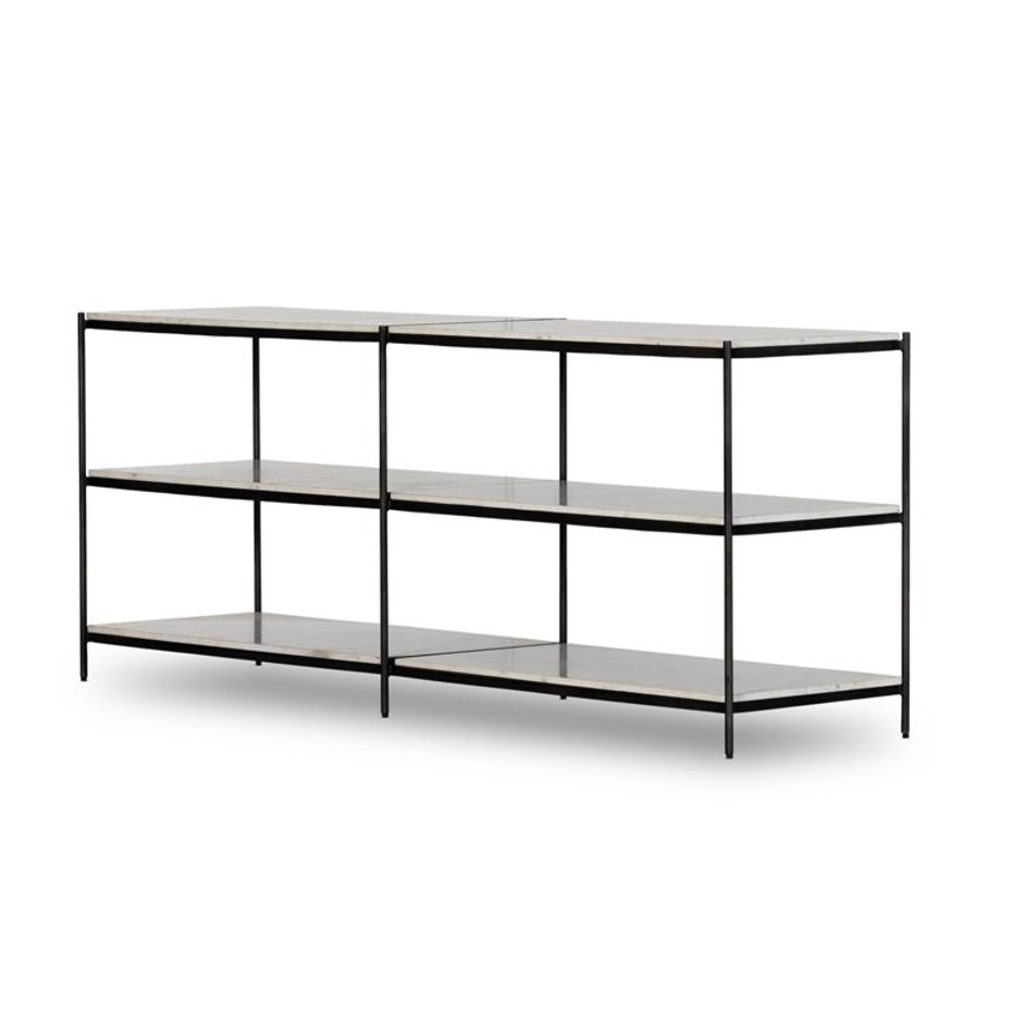 Felix Large Console Table - Hammered Grey W/Clear Powder Coat by Four Hands