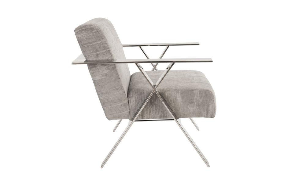 Allure Club Chair, Diva Grey , Stainless Steel Frame by PHILLIPS COLLECTION