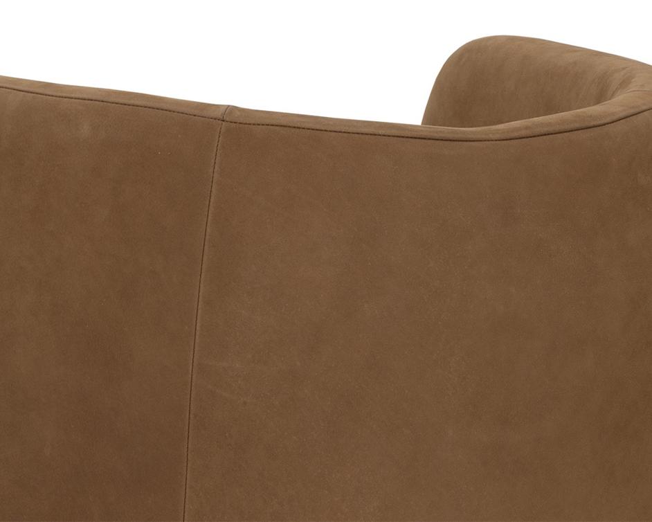 EMILIE SWIVEL LOUNGE CHAIR - NUBUCK CARAMEL LEATHER by Sunpan