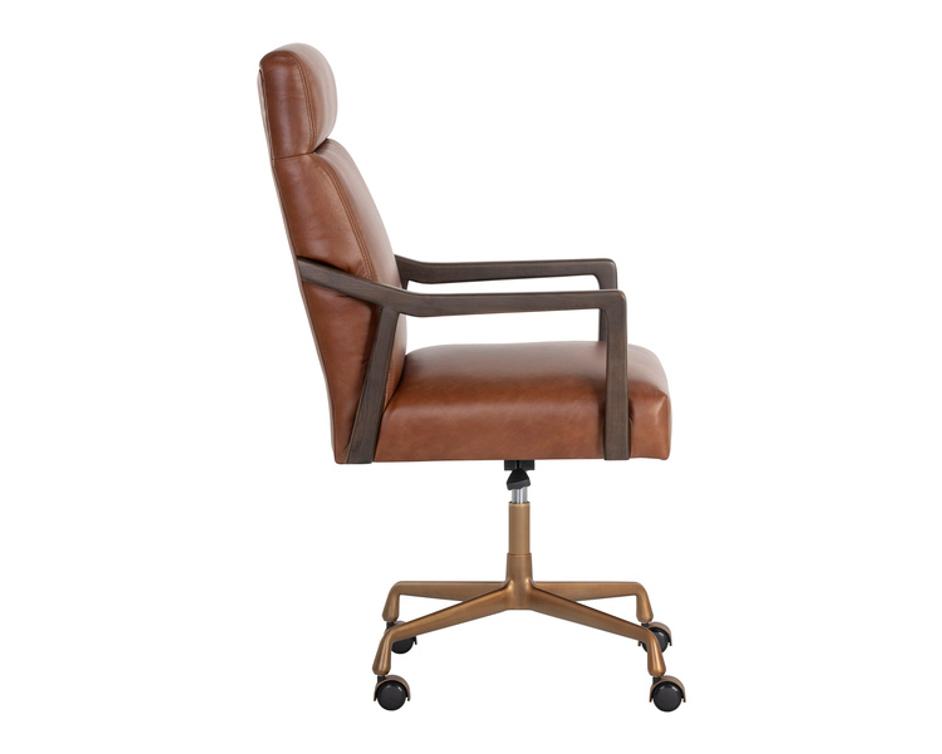 COLLIN OFFICE CHAIR - BROWN - SHALIMAR TOBACCO LEATHER by Sunpan