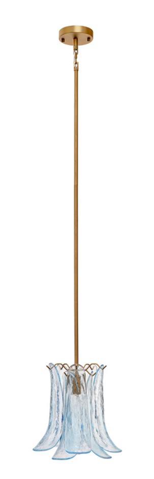 Cala 1-Light Blown Glass Pendant, Blue by Jamie Young