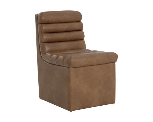 NORM WHEELED DINING CHAIR - COPLEY COGNAC by Sunpan