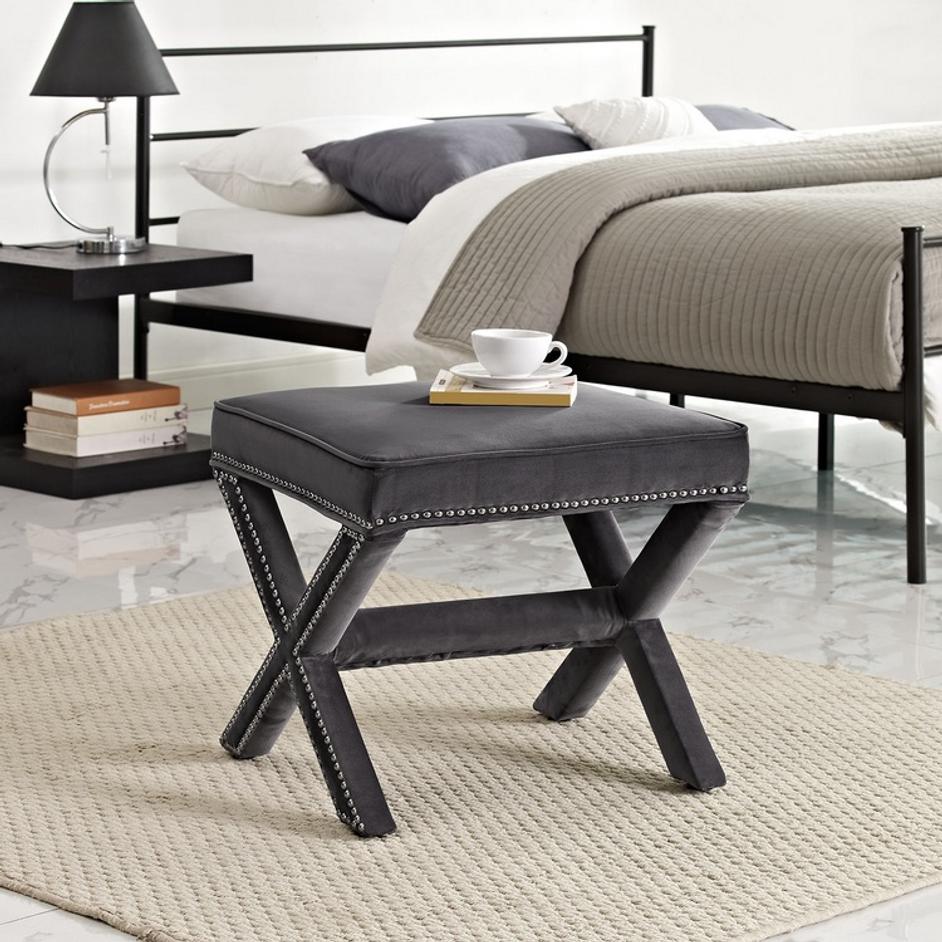 Espey Bench In Gray by Modway Furniture