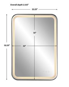 Crofton Lighted Black Vanity Mirror by Uttermost