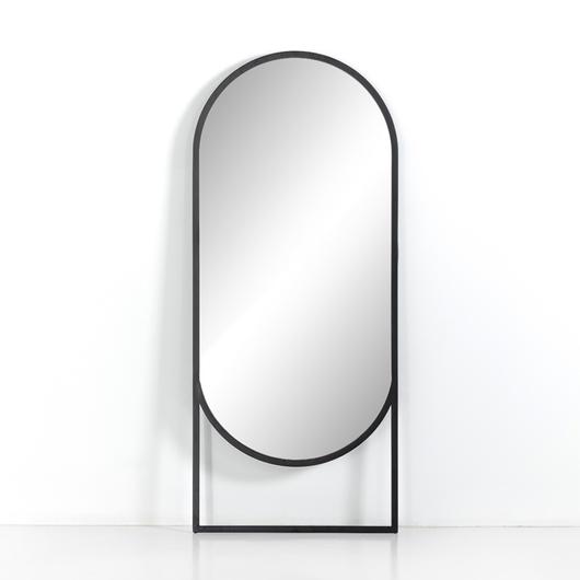 Dawson Floor Mirror In Matte Black by FOUR HANDS