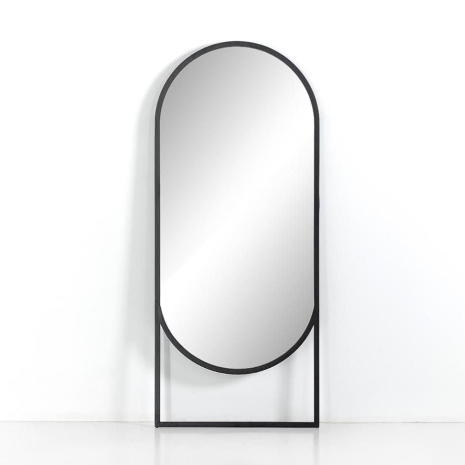 Dawson Floor Mirror In Matte Black by FOUR HANDS