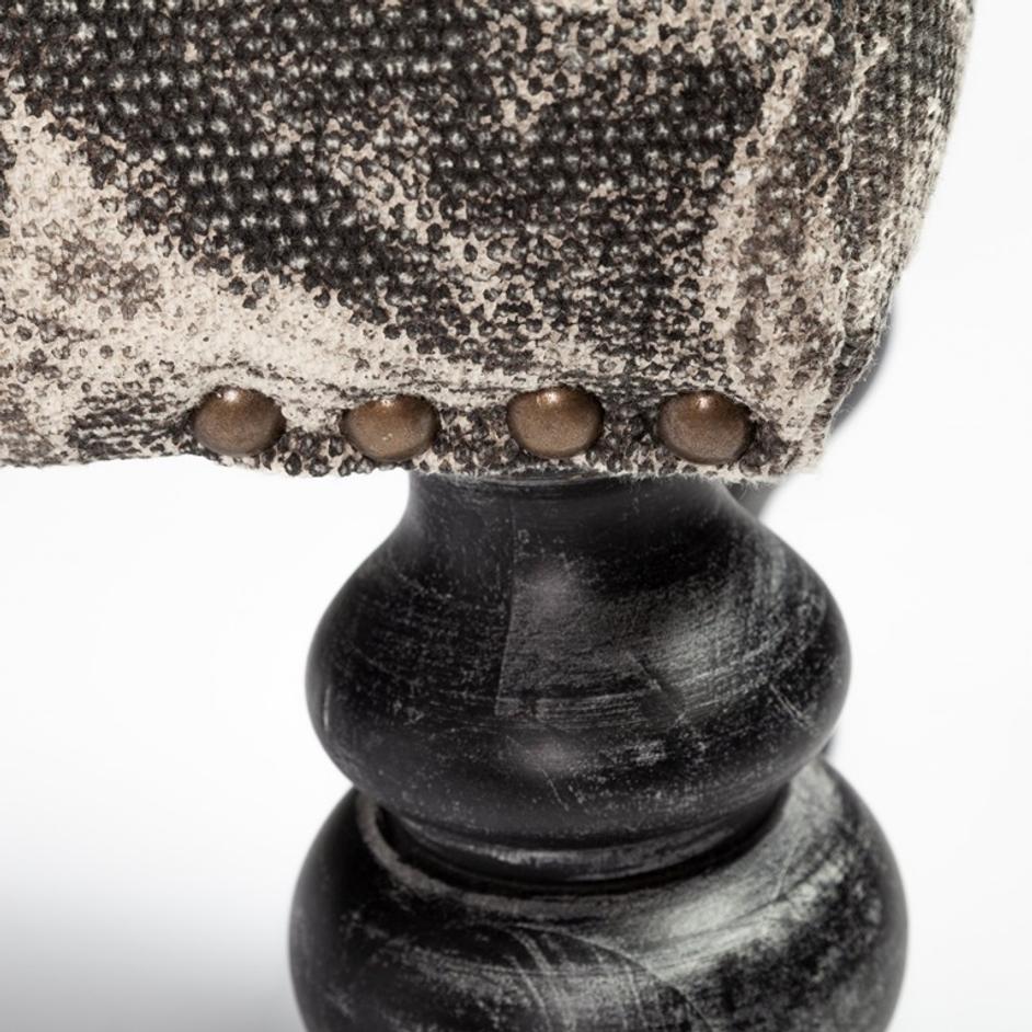 Alhambra 55L x 14W Upholstered Gray Seat W/Black Wood Legs Accent Bench by Mercana