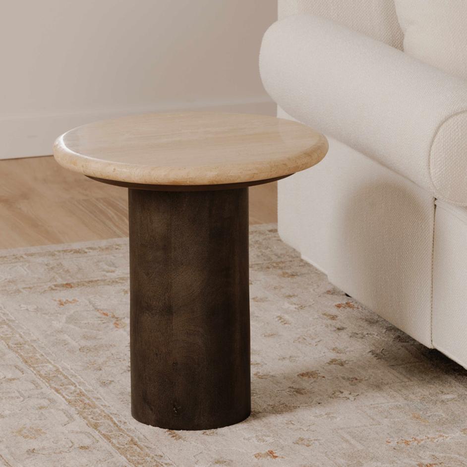 Landon Accent Table Beige Travertine by Moes Home