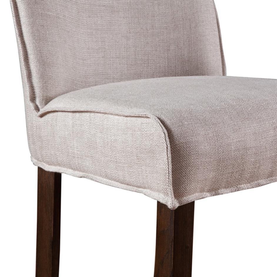 Buddy 20" Off-White Linen Counter Chair, Dark Legs by Home Trends & Design