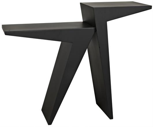 Steam Console in Matte Black Industrial Steel by Noir Furniture
