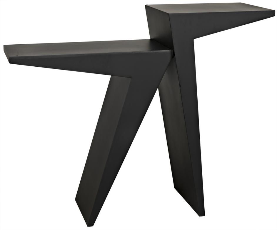 Steam Console in Matte Black Industrial Steel by Noir Furniture