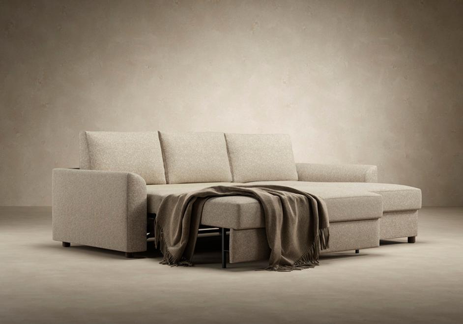 NEAH SOFA BED, CURVED W/LOUNGER, 55"X77" by INNOVATION USA