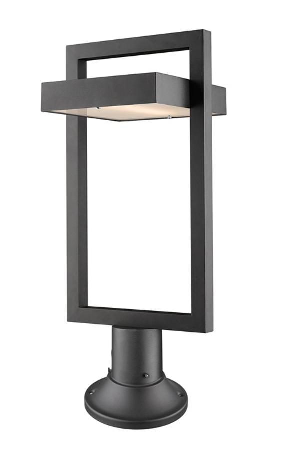 Luttrel 1 Light Outdoor Pier Mounted Fixture in Black Finish by Z-Lite