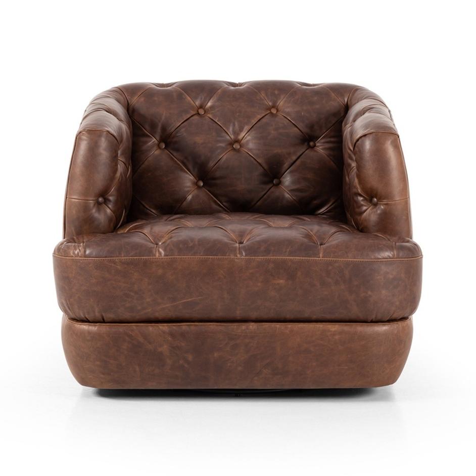Paul Swivel Chair - Raleigh Cigar by Four Hands