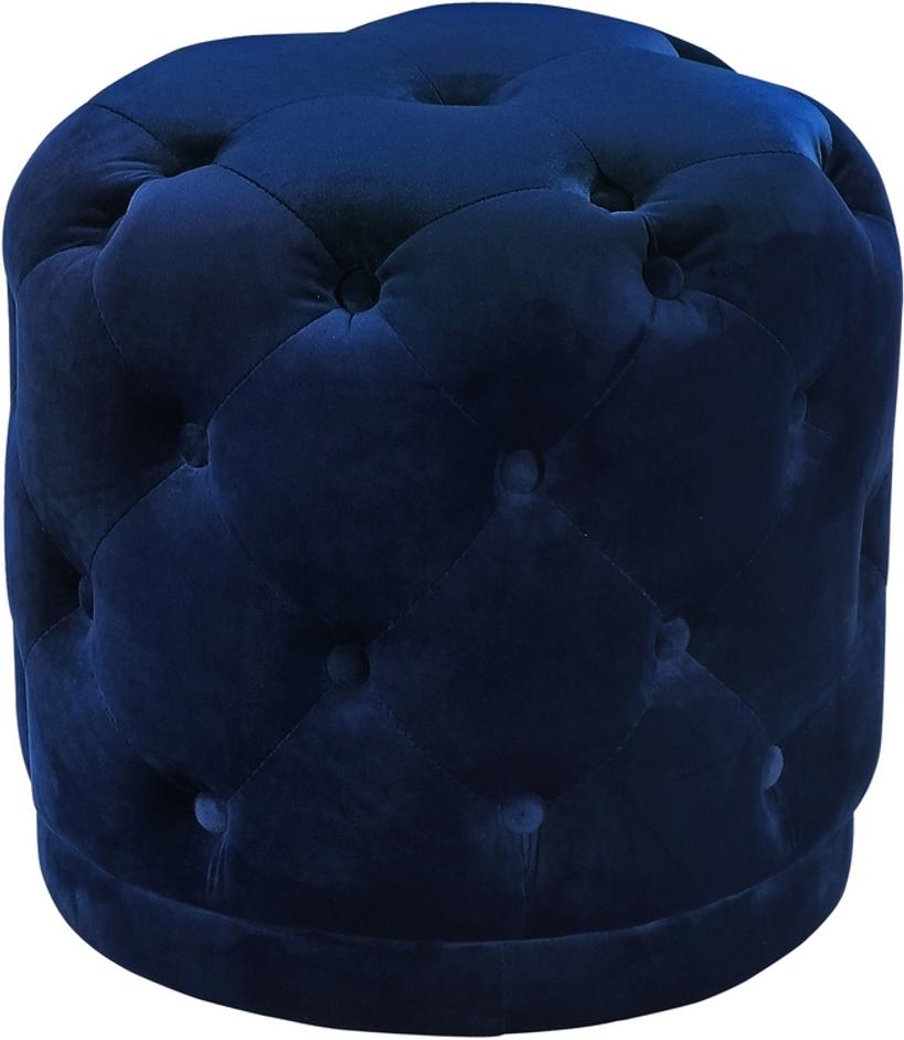 Joshua Ottoman/Stool In Navy Velvet by Meridian Furniture