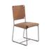 New York 17" Buffalo Leather and Iron Dining Chair, Brown by Home Trends & Design