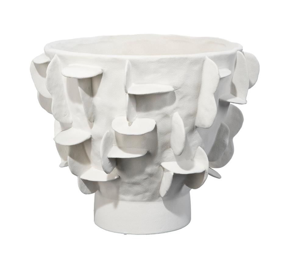  Helios Ceramic Decorative Vase, White by Jamie Young
