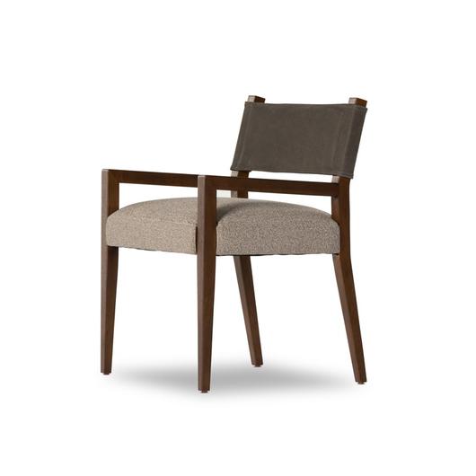 Ferris Dining Armchair In Nubuck Charcoal by FOUR HANDS