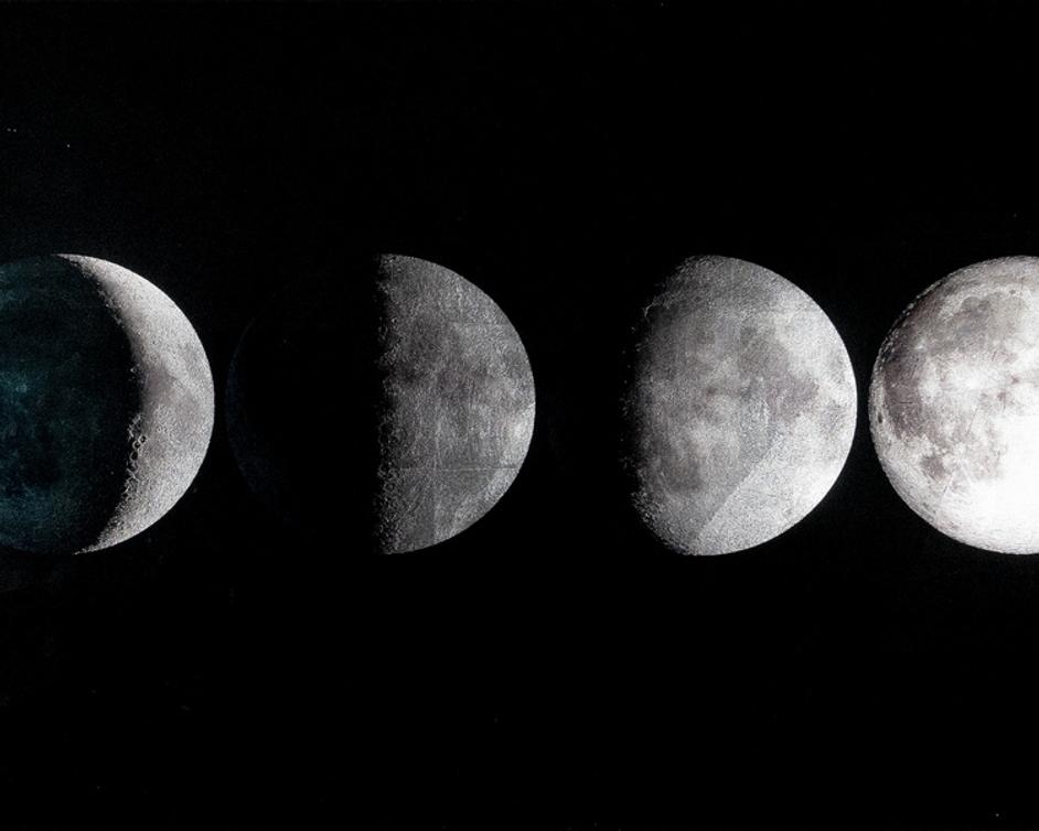 MOON PHASES - 72" X 30" - CHARCOAL FRAME by Sunpan