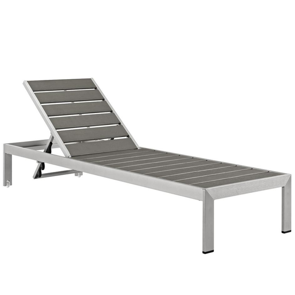 Nantucket Chaise Outdoor Patio Aluminum Set Of 6 In Silver Gray by Modway Furniture